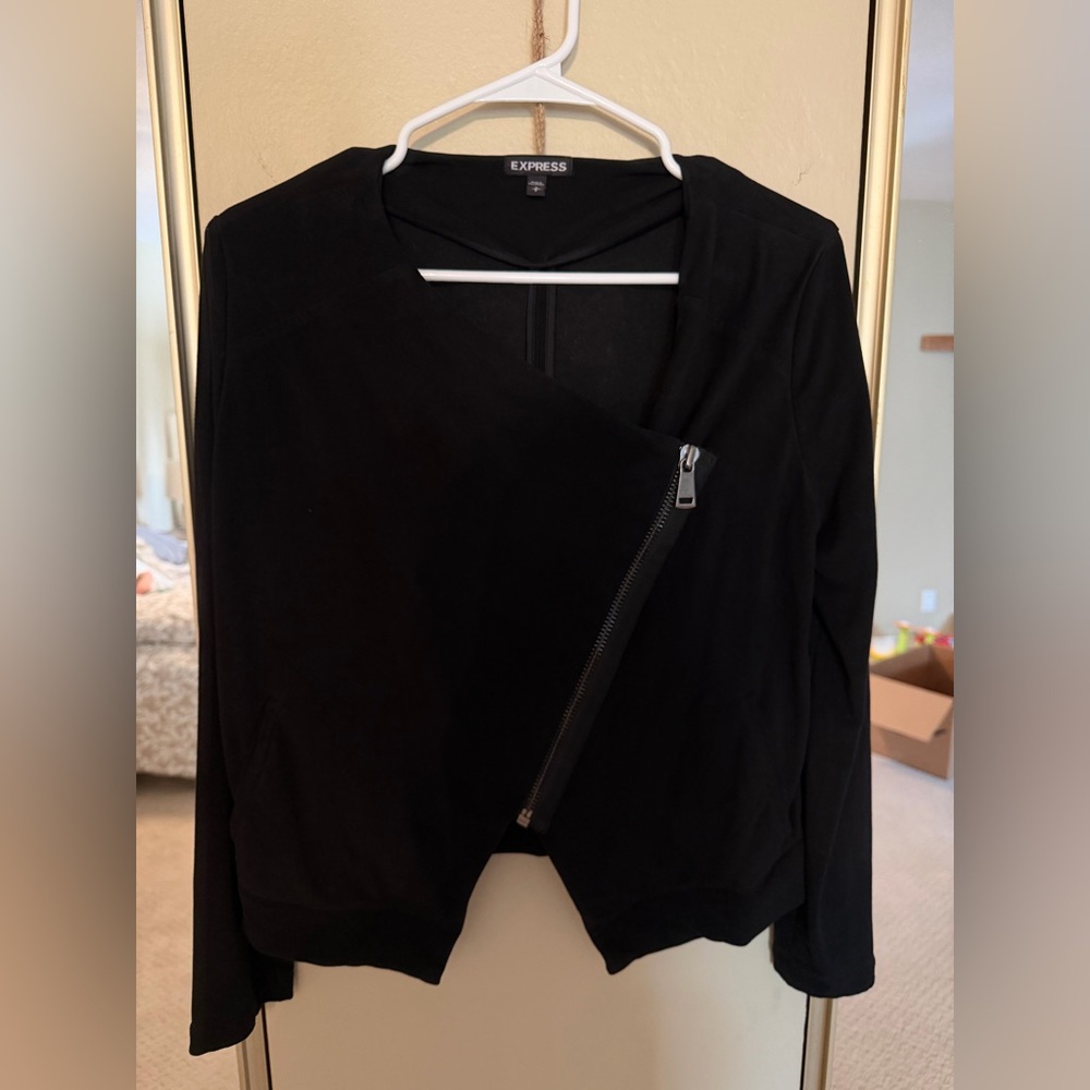 Express Black Jacket with Unique Design